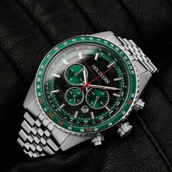 HOLZKERN | Openhorizon Herren Chronograph (grün)