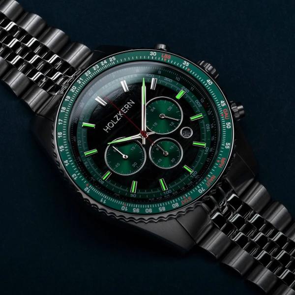 HOLZKERN | Openhorizon Herren Chronograph (grün)