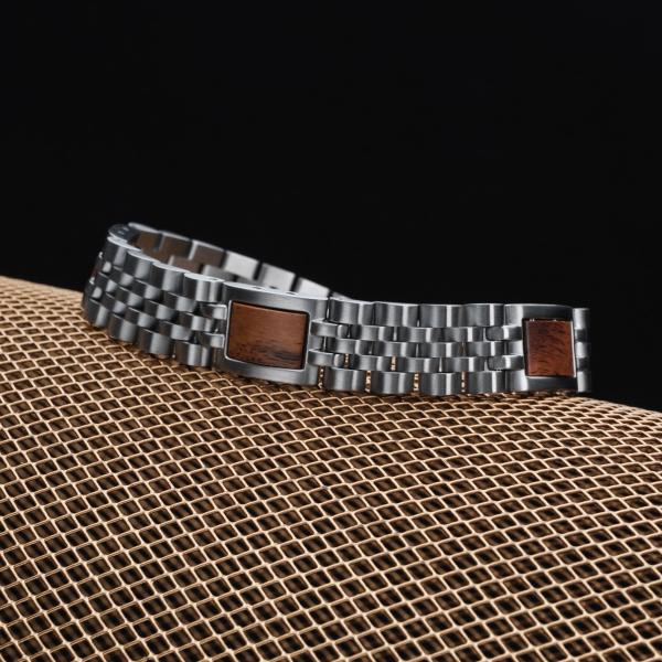 HOLZKERN | Armband Bandlett Pentachord (Koaholz / Silber)