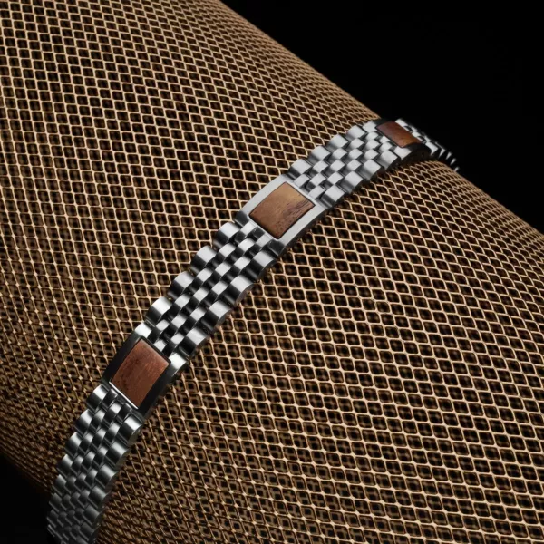 HOLZKERN | Armband Bandlett Pentachord (Koaholz / Silber)