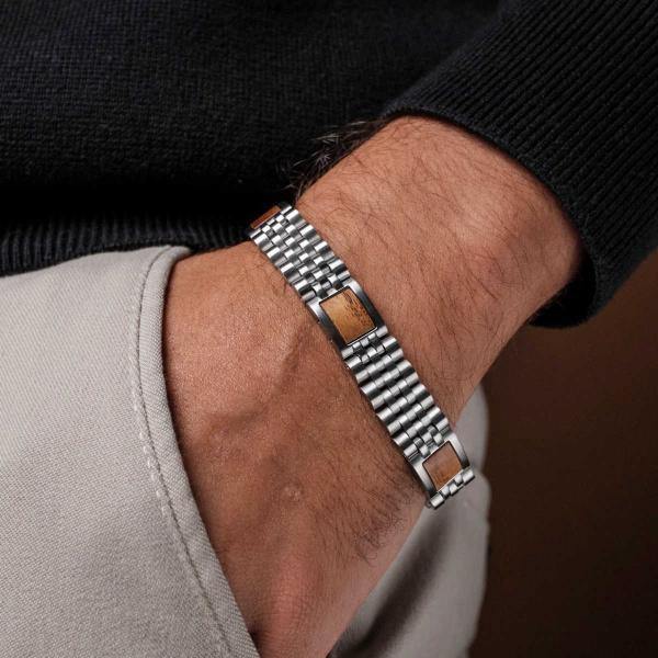 HOLZKERN | Armband Bandlett Pentachord (Koaholz / Silber)