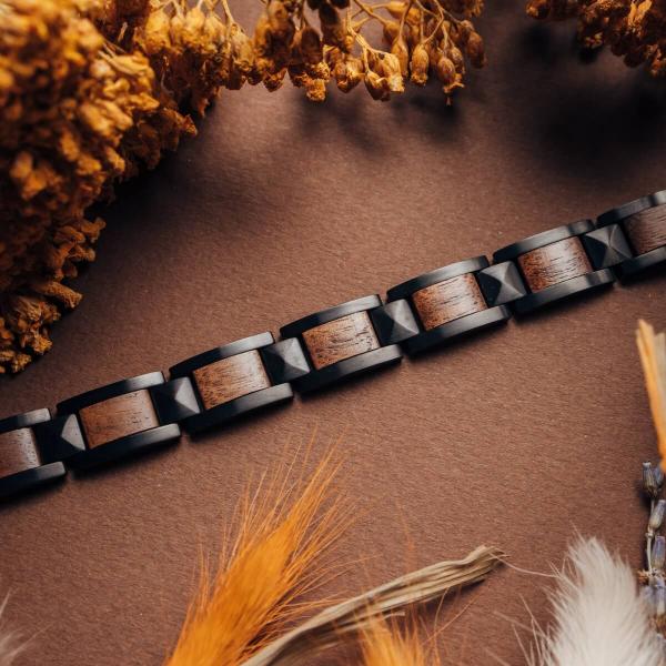 HOLZKERN | Bandlett Armband Rhapsodie Walnussholz Schwarz