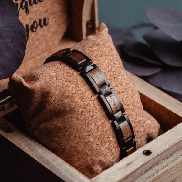 HOLZKERN | Bandlett Armband Rhapsodie Walnussholz Schwarz