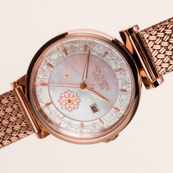 HOLZKERN | Roisin Damen Armbanduhr (Perlmutt / Roségold)