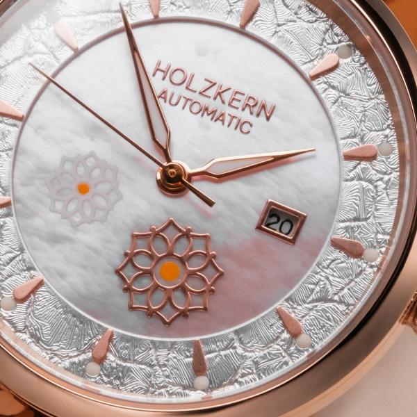 Preview: HOLZKERN | Roisin Damen Armbanduhr (Perlmutt / Roségold)