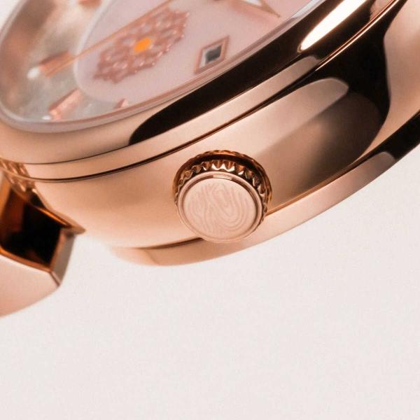 Preview: HOLZKERN | Roisin Damen Armbanduhr (Perlmutt / Roségold)