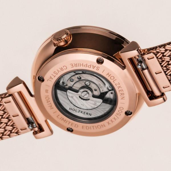 Preview: HOLZKERN | Roisin Damen Armbanduhr (Perlmutt / Roségold)