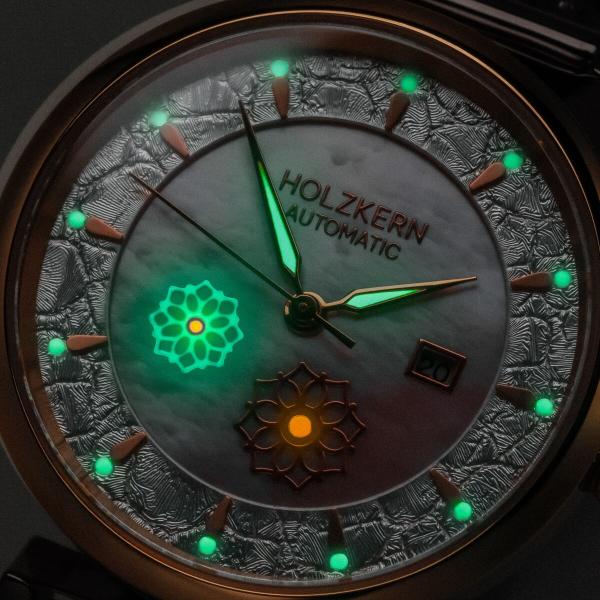 HOLZKERN | Roisin Damen Armbanduhr (Perlmutt / Roségold)