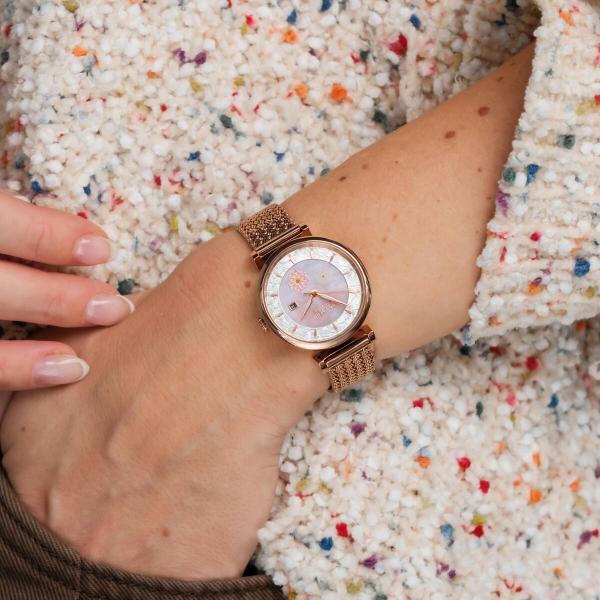 HOLZKERN | Roisin Damen Armbanduhr (Perlmutt / Roségold)