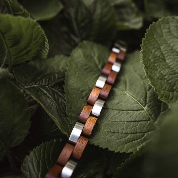 HOLZKERN Armband Rondo Koaholz Silber