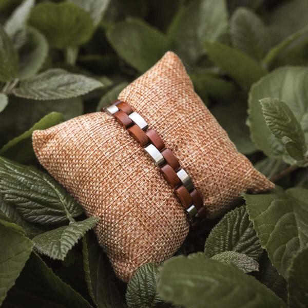 HOLZKERN Armband Rondo Koaholz Silber