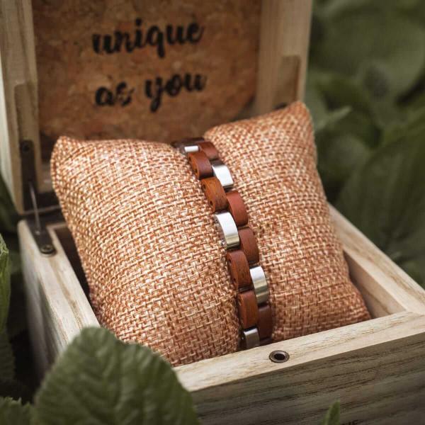 HOLZKERN Armband Rondo Koaholz Silber