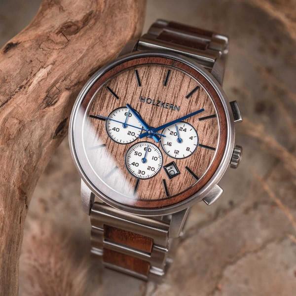 HOLZKERN | Sauvestre Shape Herren Chronograph Holzarmbanduhr