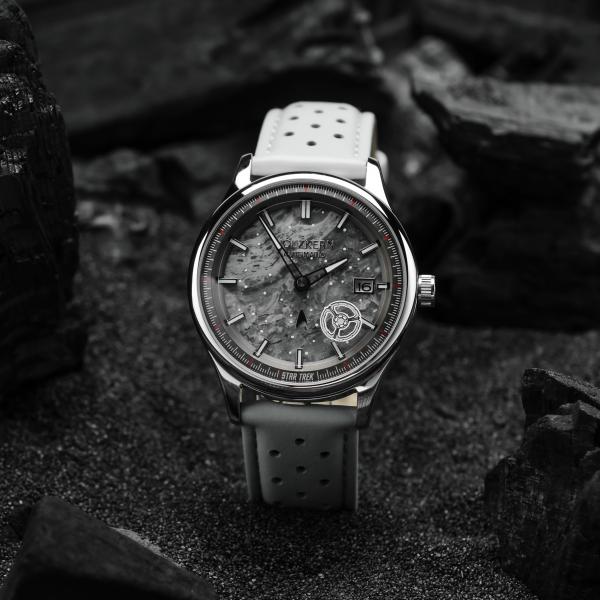 Preview: HOLZKERN | Star Trek DS9 Herren Armbanduhr (Marmor / Hellgrau)