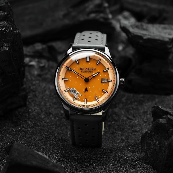 HOLZKERN | Star Trek NCC 1701 Herren Armbanduhr (Jade / Dunkelgrau)