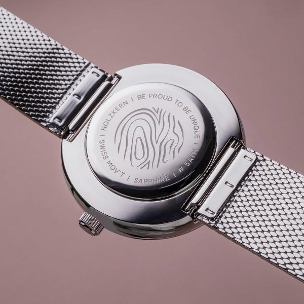 HOLZKERN | Suncatcher Damen Armbanduhr (Perlmutt / Silber)