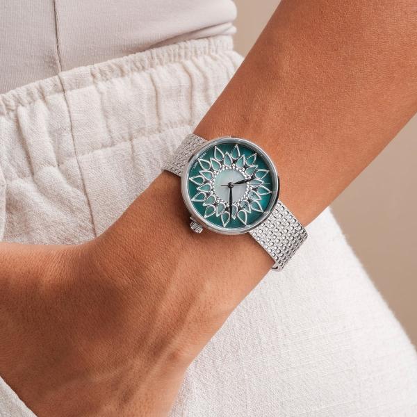 HOLZKERN | Suncatcher Damen Armbanduhr (Perlmutt / Silber)