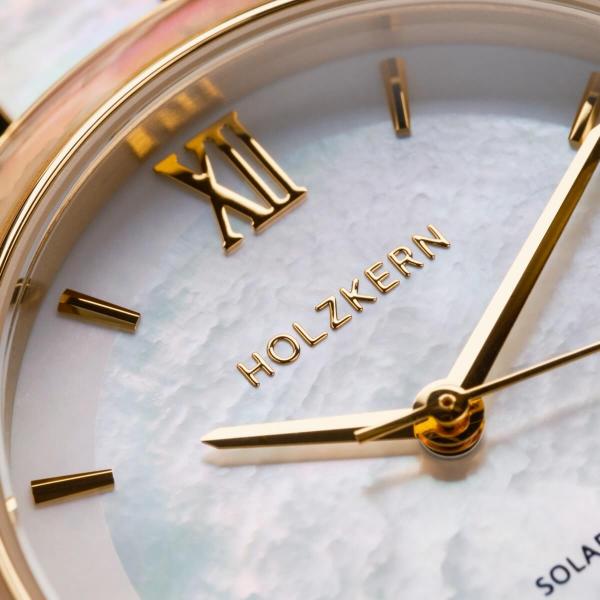HOLZKERN | Sunglister Damen Solararmbanduhr (weiß)