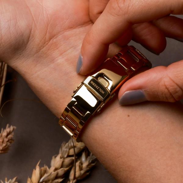 HOLZKERN | Sunglister Damen Solararmbanduhr (weiß)