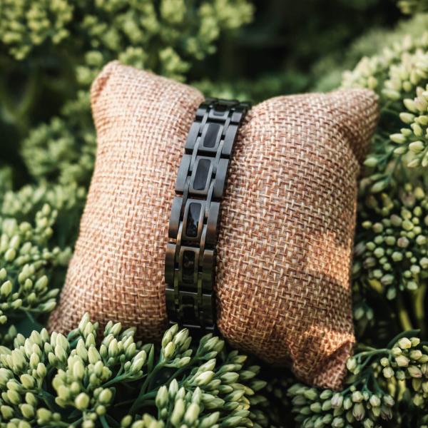 HOLZKERN | Tremolo (Ahornholz / Dunkelgrau) Armband Bandlett