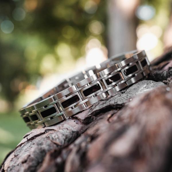 HOLZKERN | Tremolo (Leadwood / Silber) Armband Bandlett