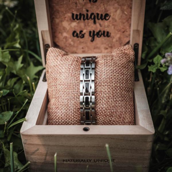 HOLZKERN | Tremolo (Leadwood / Silber) Armband Bandlett