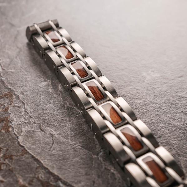 HOLZKERN | Tremolo (Walnussholz / Silber) Armband Bandlett