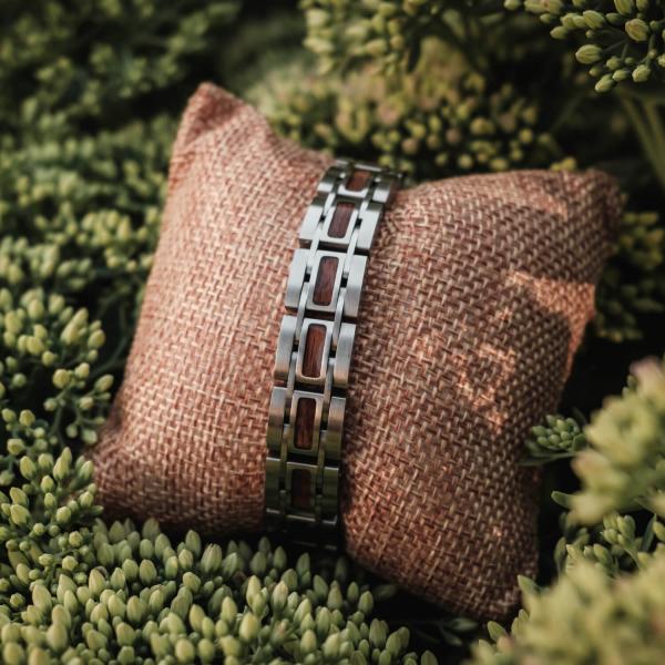 HOLZKERN | Tremolo (Walnussholz / Silber) Armband Bandlett