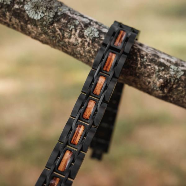 HOLZKERN | Tremolo (Zebranoholz / Schwarz) Armband Bandlett