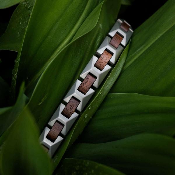 HOLZKERN | Armband Bandlett Verismo (Walnuss / Silber)