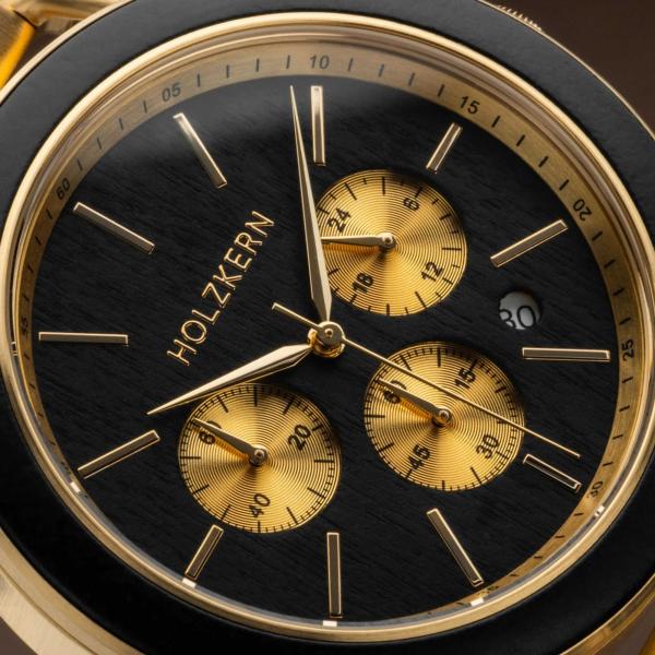 HOLZKERN | Zwielicht Horizont Herren Chronograph Ahornholz Gold