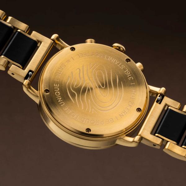 HOLZKERN | Zwielicht Horizont Herren Chronograph Ahornholz Gold