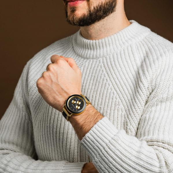 HOLZKERN | Zwielicht Horizont Herren Chronograph Ahornholz Gold