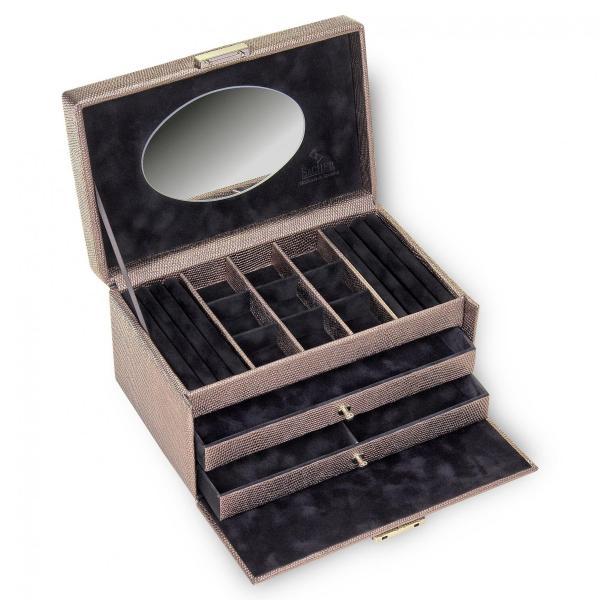 SACHER | Schmuckkasten Elly Lagarto Feinsynthetik taupe (25.505.135904)