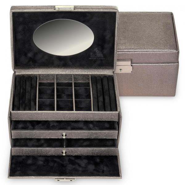 SACHER | Schmuckkasten Elly Lagarto Feinsynthetik taupe (25.505.135904)