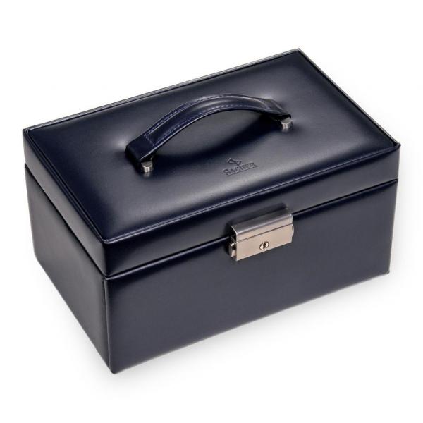 SACHER | Schmuckkoffer Elly Florage Echtleder navy (25.501.014008)