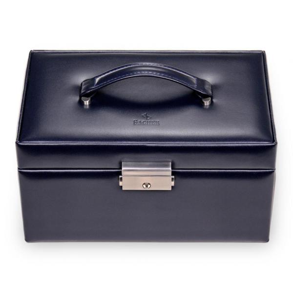 SACHER | Schmuckkoffer Elly Florage Echtleder navy (25.501.014008)