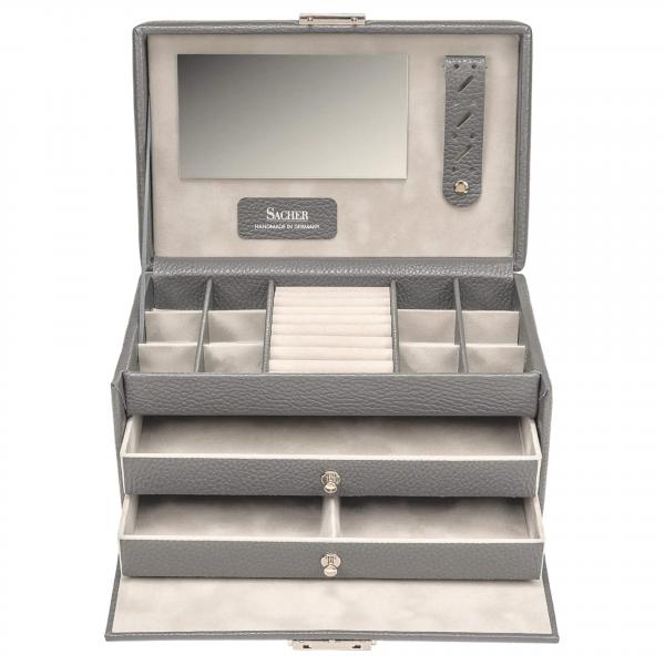 SACHER | Schmuckkoffer Emma Granello Vollrindleder grau (24.520.111621)