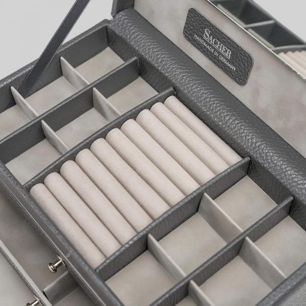 SACHER | Schmuckkoffer Emma Granello Vollrindleder grau (24.520.111621)