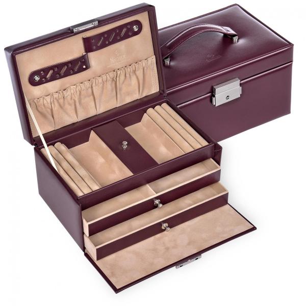 SACHER | Schmuckkoffer Eva New Classic Echtleder bordeaux (27.107.010143)