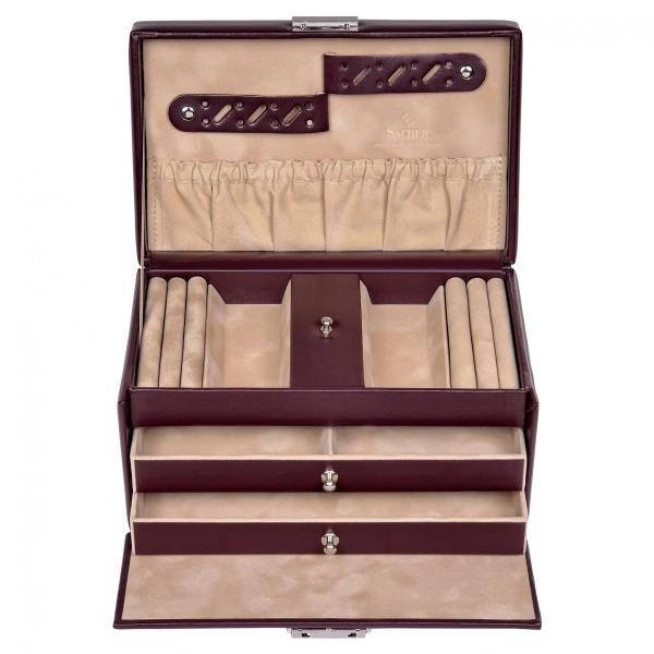 SACHER | Schmuckkoffer Eva New Classic Echtleder bordeaux (27.107.010143)