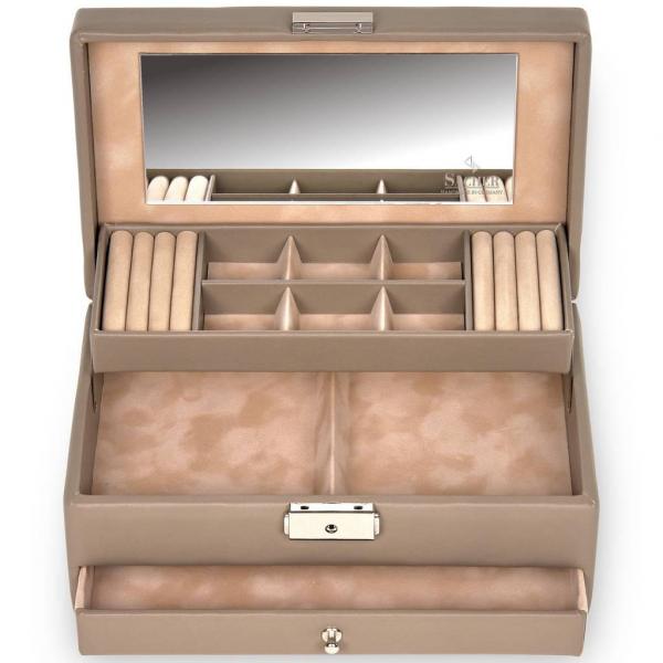 SACHER | Schmuckkasten Helen Nature Echtleder taupe (34.107.565943)