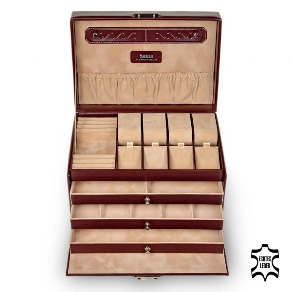 SACHER | Schmuckkoffer Katja New Classic Echtleder bordeaux (73.107.010143)