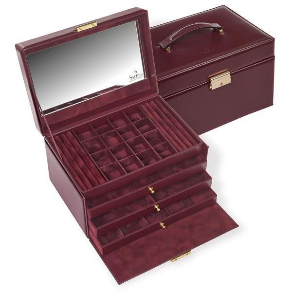 SACHER | Schmuckkoffer Lena Acuro Echtleder bordeaux (77.301.010101)