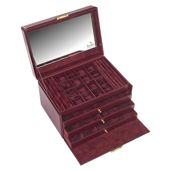 SACHER | Schmuckkoffer Lena Acuro Echtleder bordeaux (77.301.010101)