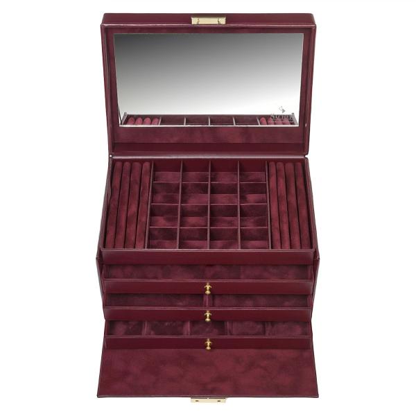 SACHER | Schmuckkoffer Lena Acuro Echtleder bordeaux (77.301.010101)