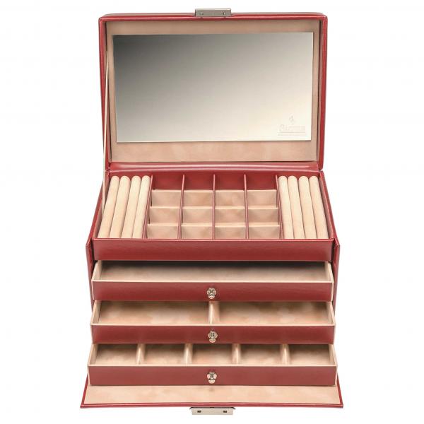 SACHER | Schmuckkoffer Lena Amadora Echtleder rot (77.521.015043)