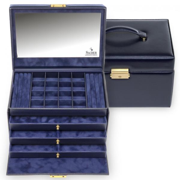 SACHER | Schmuckkoffer Lena Acuro Echtleder navy  (77.301.014023)