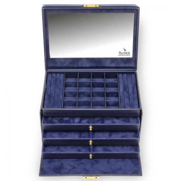 SACHER | Schmuckkoffer Lena Acuro Echtleder navy  (77.301.014023)