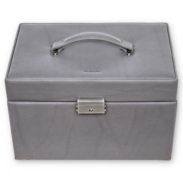 SACHER | Schmuckkoffer Lena Fleur Venice Echtleder Vollrindleder grau (77.510.561643)